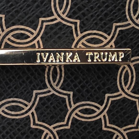 Ivanka Trump Tan/Brown Faux Leather Handbag with Gold Accents - Picture 3 of 8